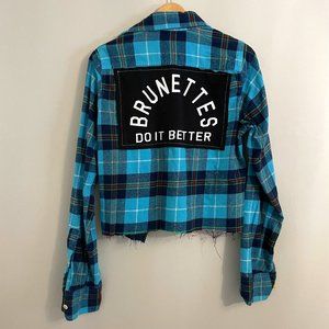 Brunettes Do It Better Cropped Flannel